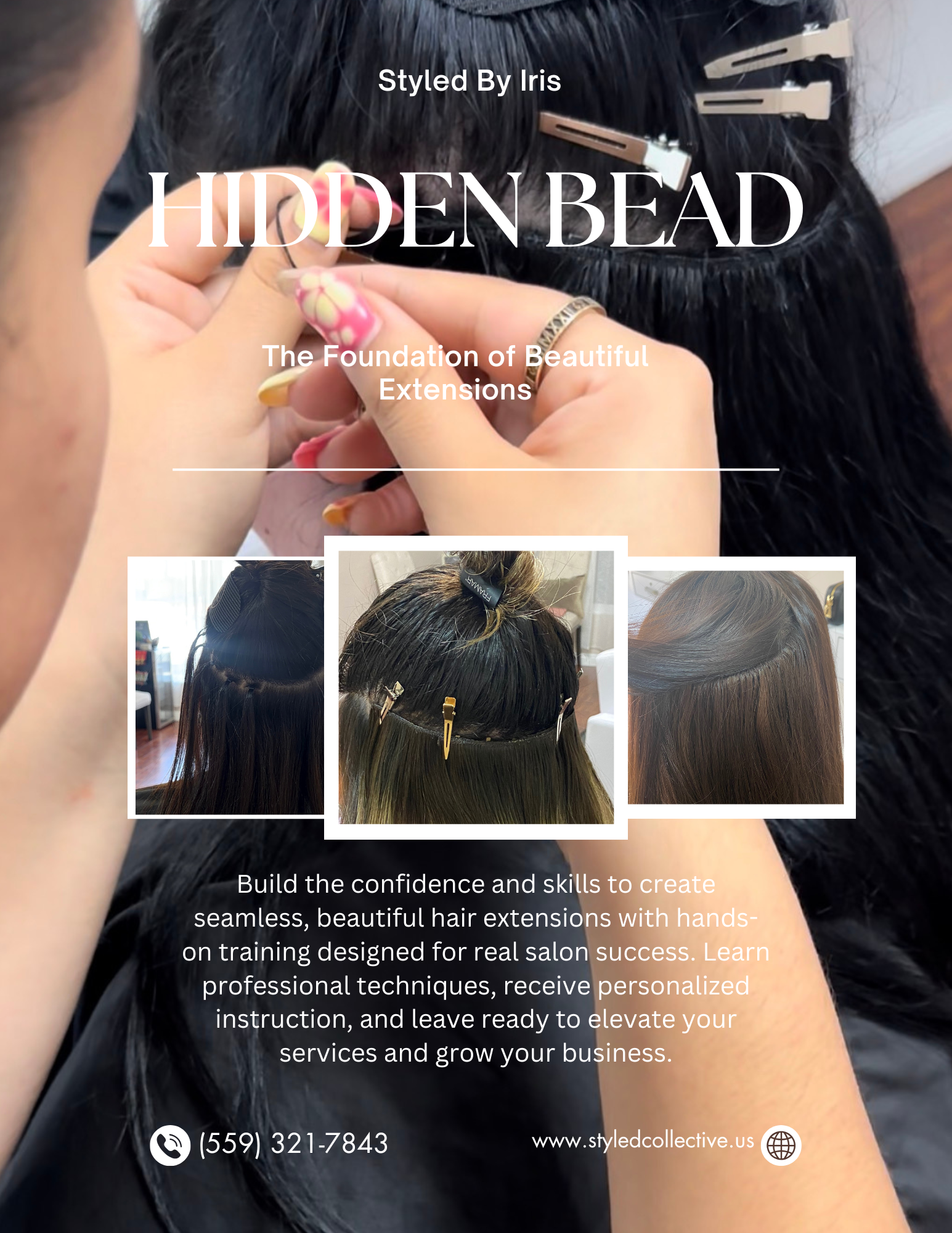 Hidden Bead Hair Extensions Private Class flyer